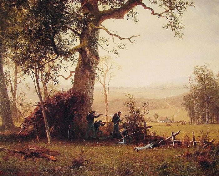 Albert Bierstadt Guerrilla_Warfare (Picket Duty In Virginia) Spain oil painting art